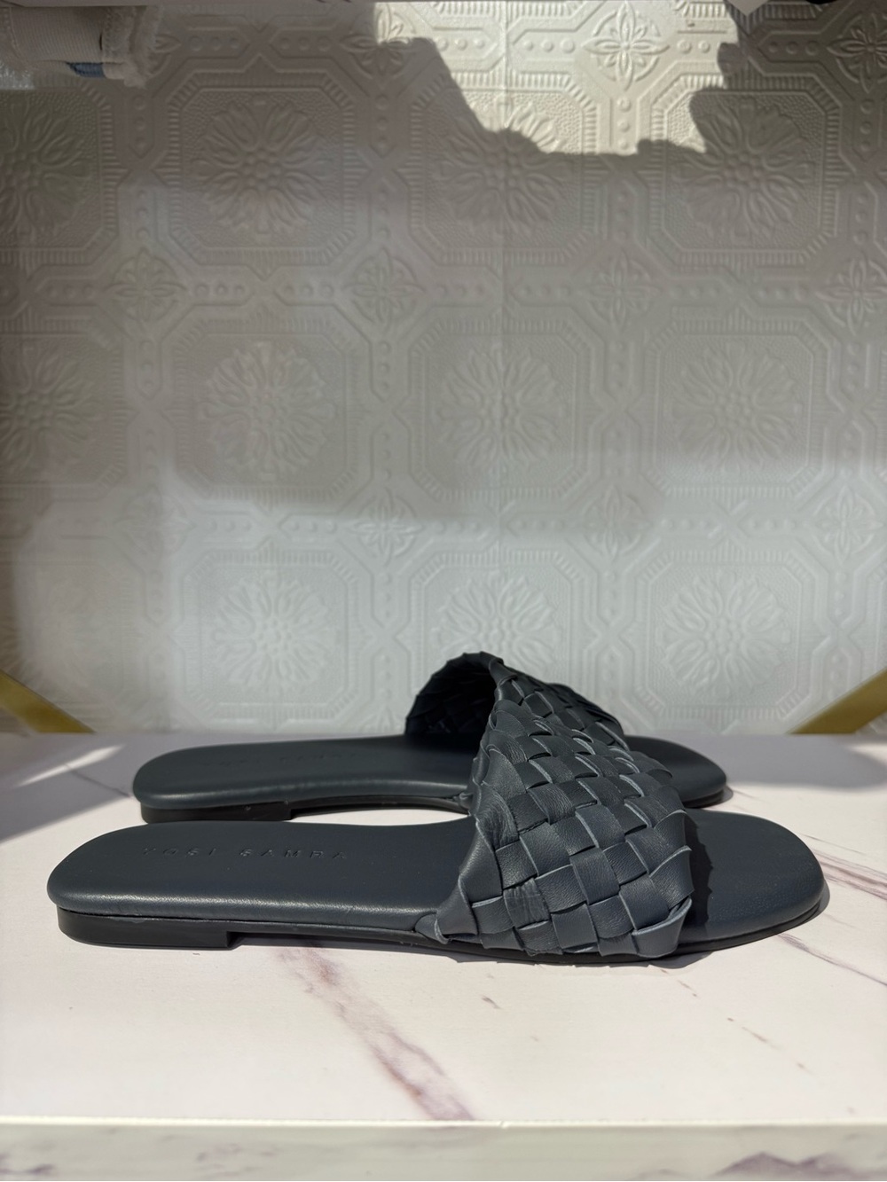 Yosi Samra - Nathalie - Woven Slide Sandals in Navy - Picture 4 of 5